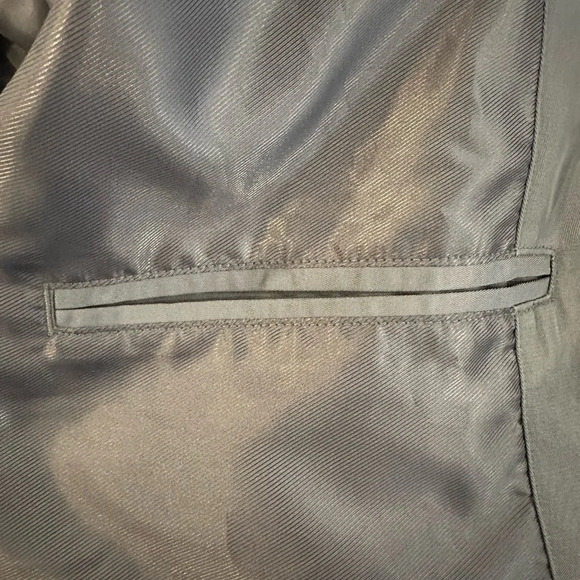 Calvin Klein Mens Outdoor Jacket Hood Full Zip Gray Smooth  Fabric SZ L Vintage - Picture 6 of 9